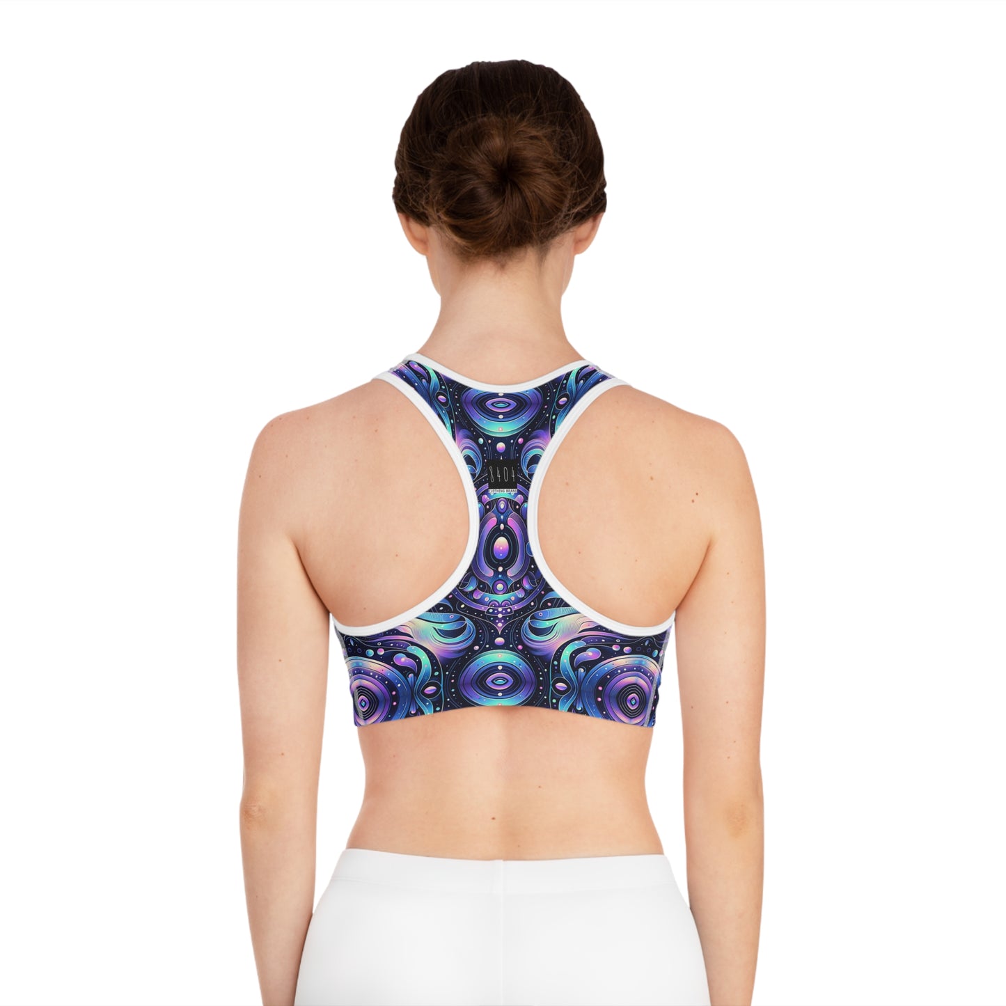 Iridescent Tech Fusion Tech-Forward Streetwear Sports Bra - 8404 Design-62