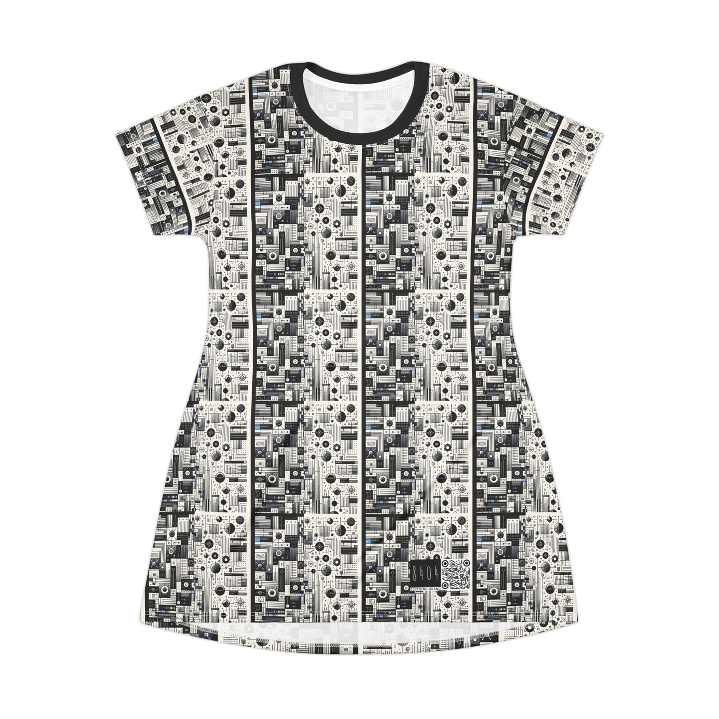 Digital Minimalism Minimalist Tech T-Shirt Dress - 8404 Design-66