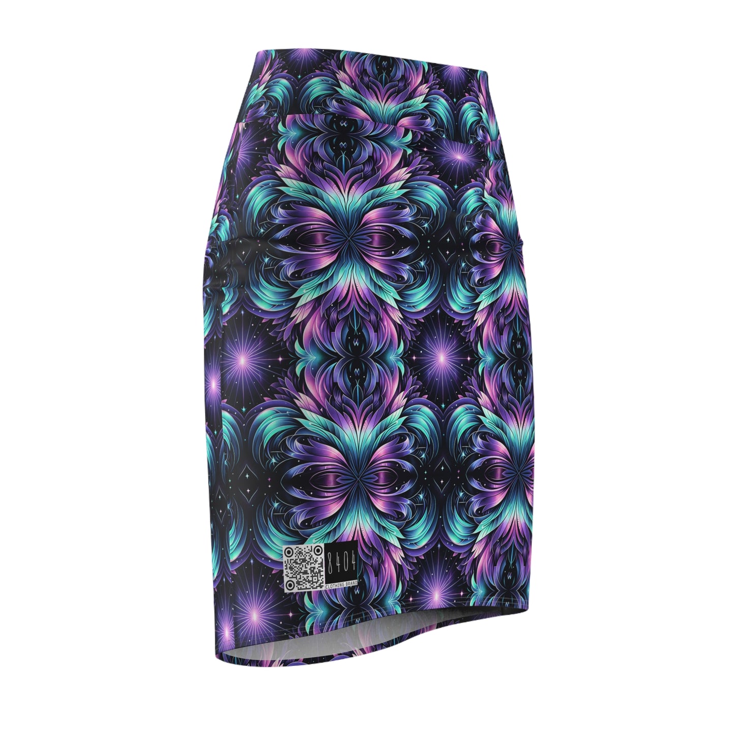 Iridescent Dream Futuristic Tech Women's Pencil Skirt - 8404 Design-60