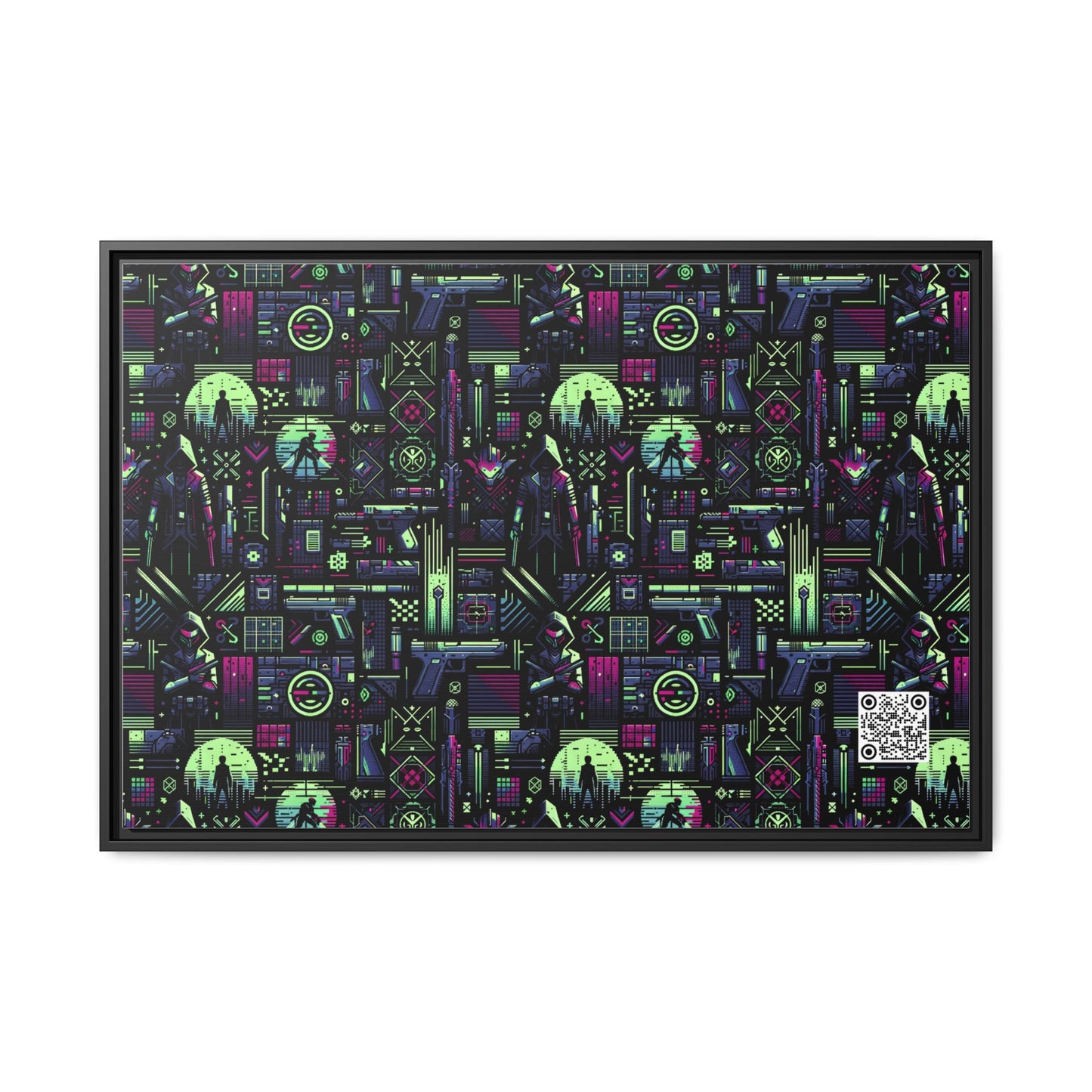Tech Noir Futuristic Cyberpunk Matte Canvas, Framed (multi-Color) - 8404 Design-63 A