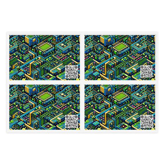 Digital Nomad Chic Cyberpunk Tech Sticker Sheets - 8404 Design-47