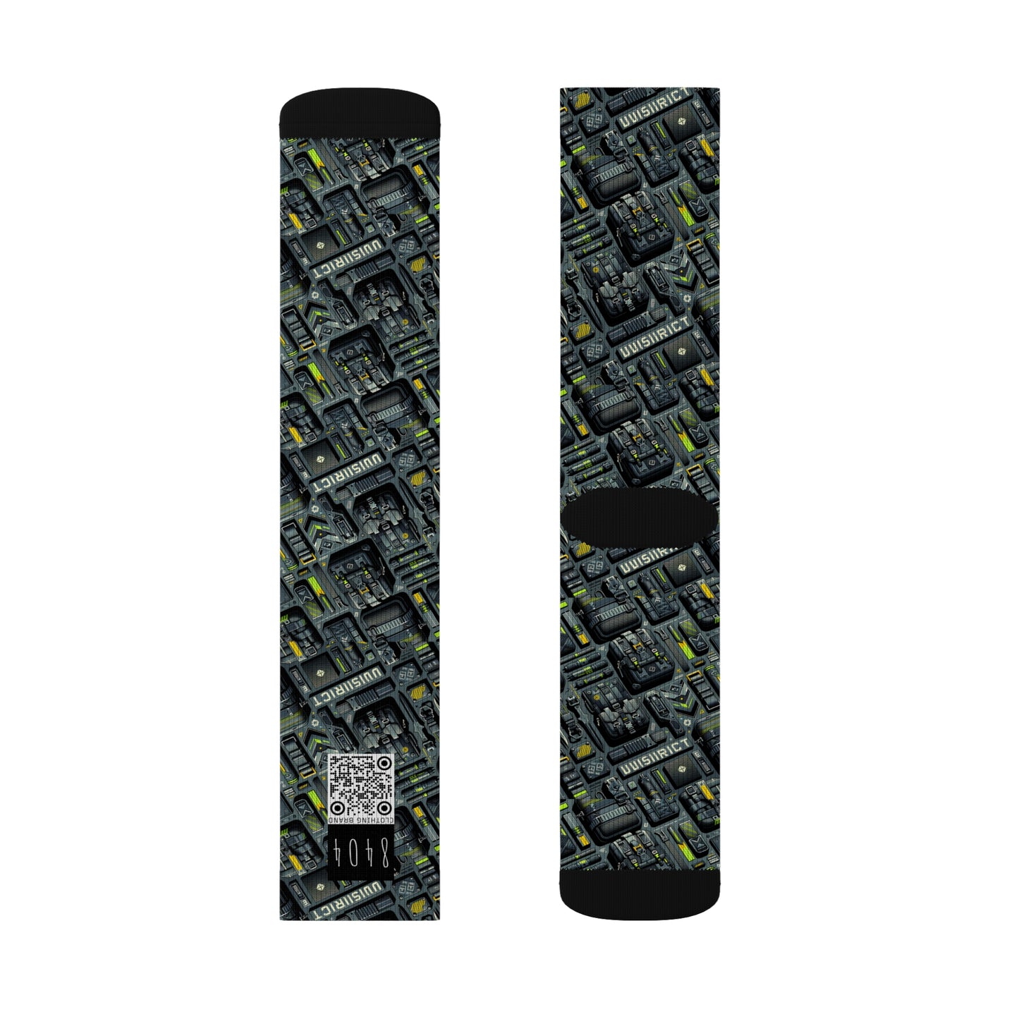 Tech Utility Streetwear Futuristic Tech-Forward Sublimation Socks - 8404 Design-47