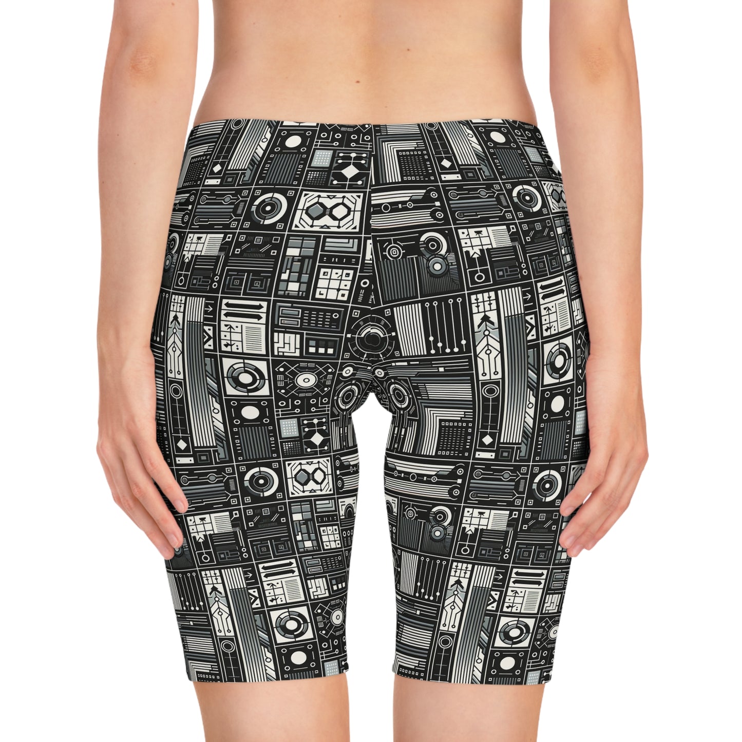 Digital Minimalism Minimalist Tech Women's Bike Shorts - 8404 Design-62