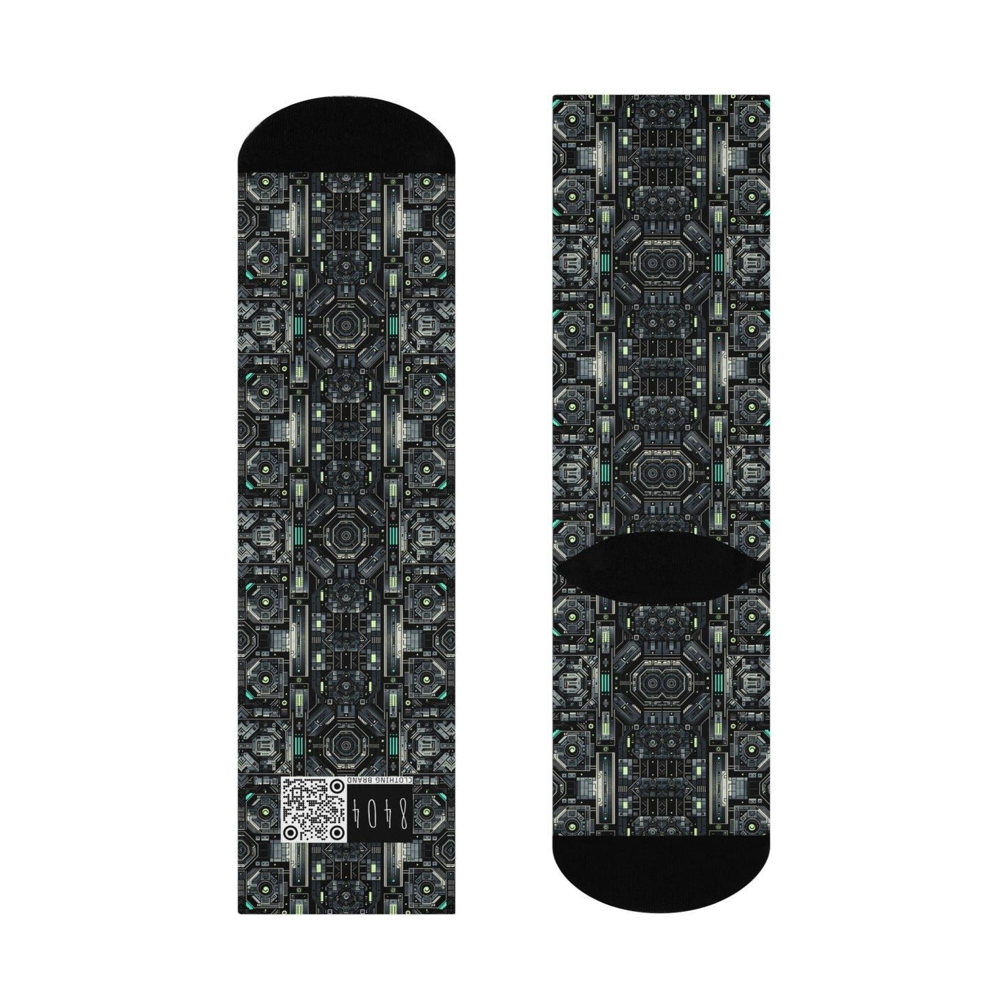 Tech Noir Tech-Forward Minimalism Cushioned Crew Socks - 8404 Design-52