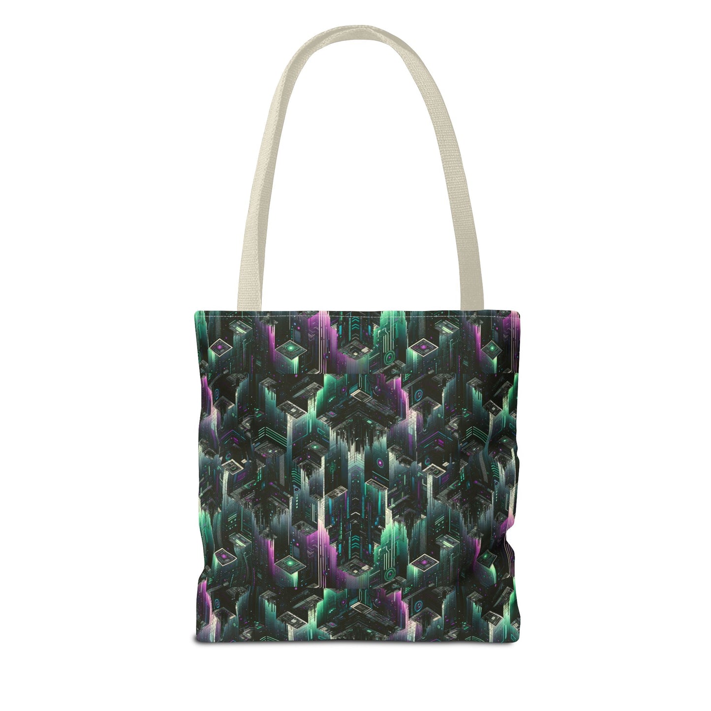 Tech Noir Aesthetics Tech-Forward Urban Dystopia Tote Bag - 8404 Design-44