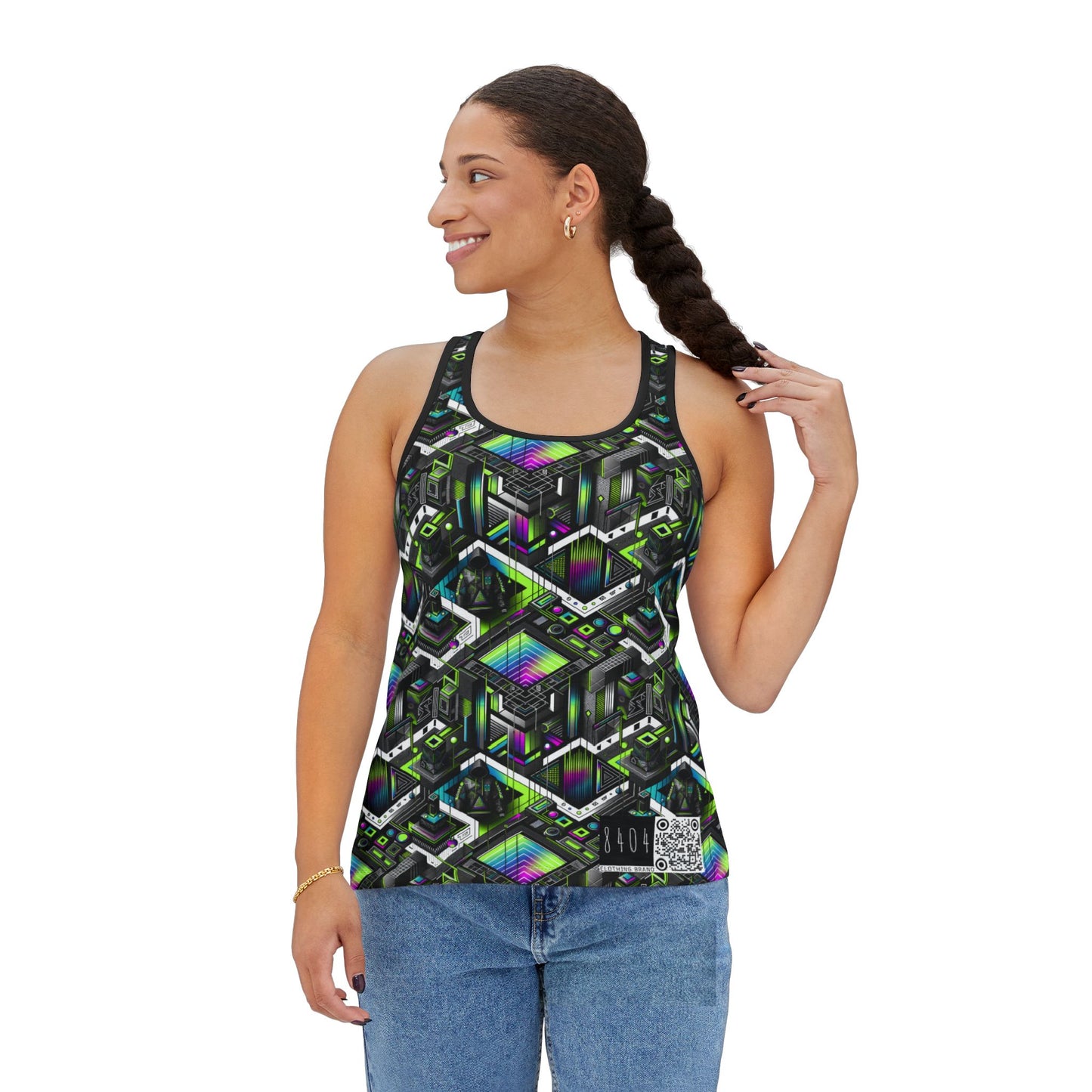 Retro Futurism Graphics Tech-Forward Streetwear Women's Tank Top - 8404 Design-52