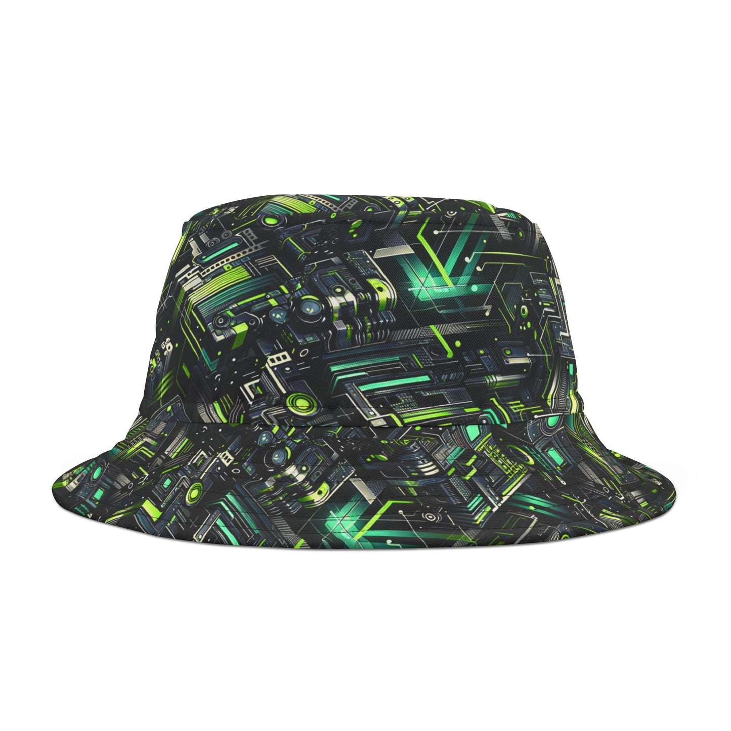 Tech-Infused Graphics Tech-Forward Streetwear Bucket Hat - 8404 Design-47