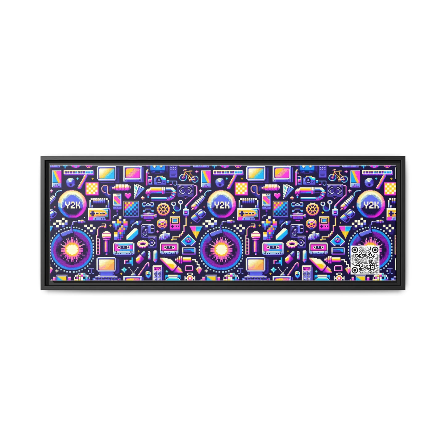 Digital Nostalgia Modern Retro Fusion Matte Canvas, Framed (multi-Color) - 8404 Design-64 B