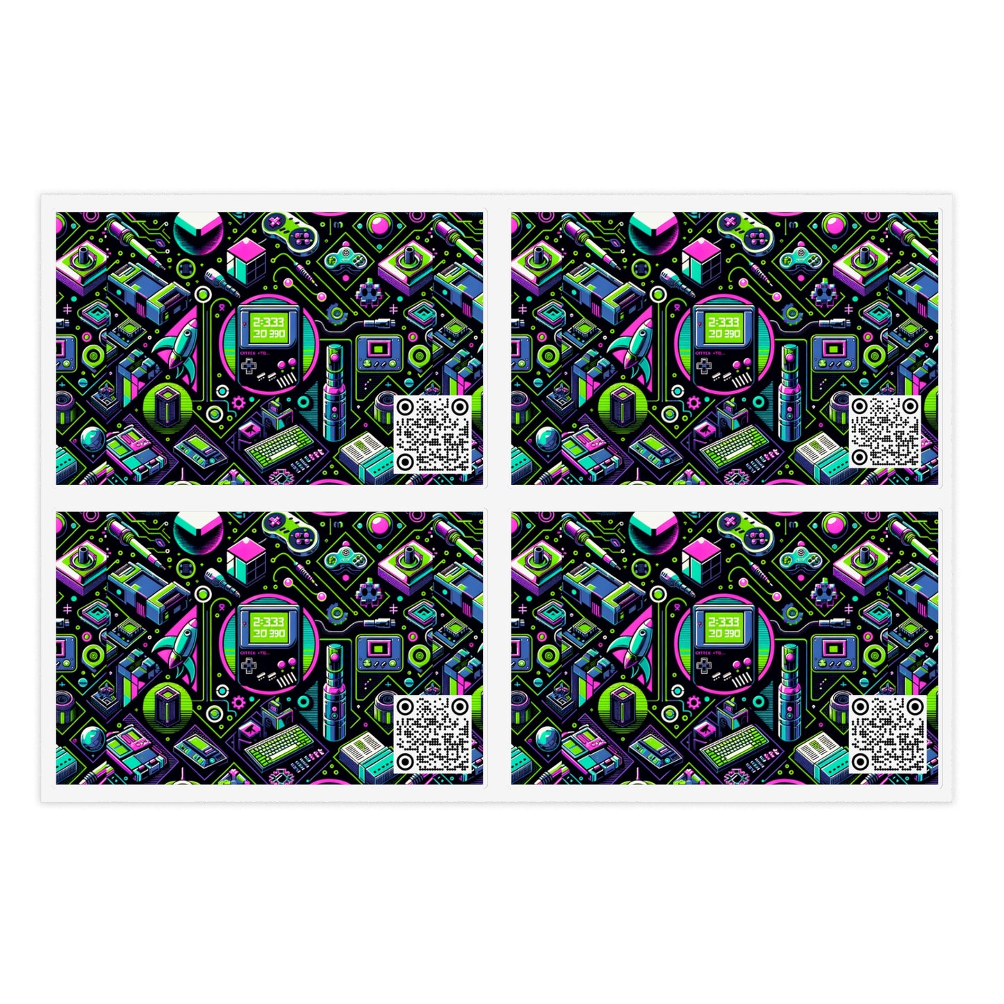 Retro Tech Graphics Tech-Inspired Nostalgia Sticker Sheets - 8404 Design-48