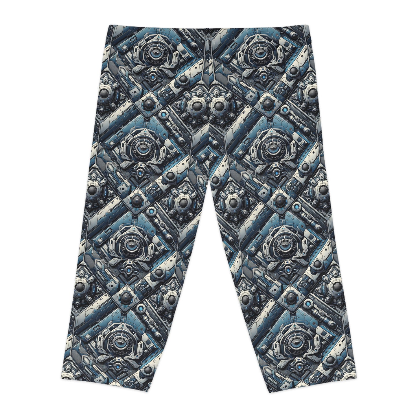 Tech Utility Fusion Tech-Forward Utility With a Futuristic Edge Women's Capri Leggings - 8404 Design-43