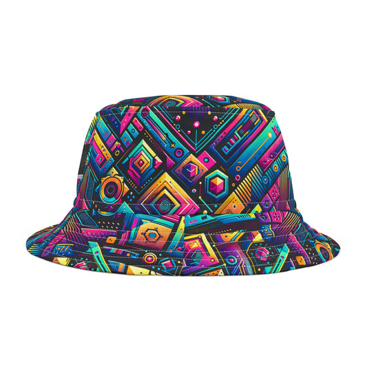 Tech-Inspired Graphics Cyberpunk Cool Bucket Hat - 8404 Design-46