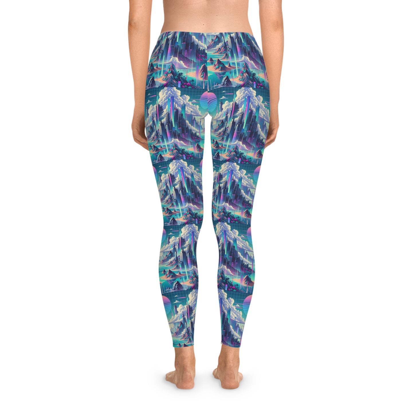 Digital Dreamscapes Digitally-Inspired Streetwear With a Dreamy, Surreal Twist Stretch Leggings - 8404 Design-53