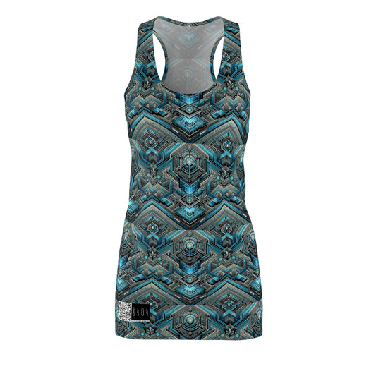 Tech-Infused Futurism Sleek Tech Edge Women's Cut & Sew Racerback Dress - 8404 Design-49