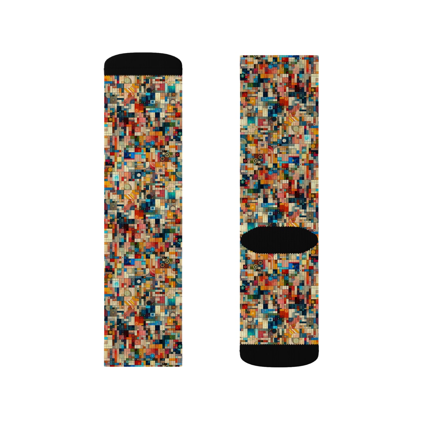 Digital Artistic Expression Artistic Streetwear Sublimation Socks - 8404 Design-46