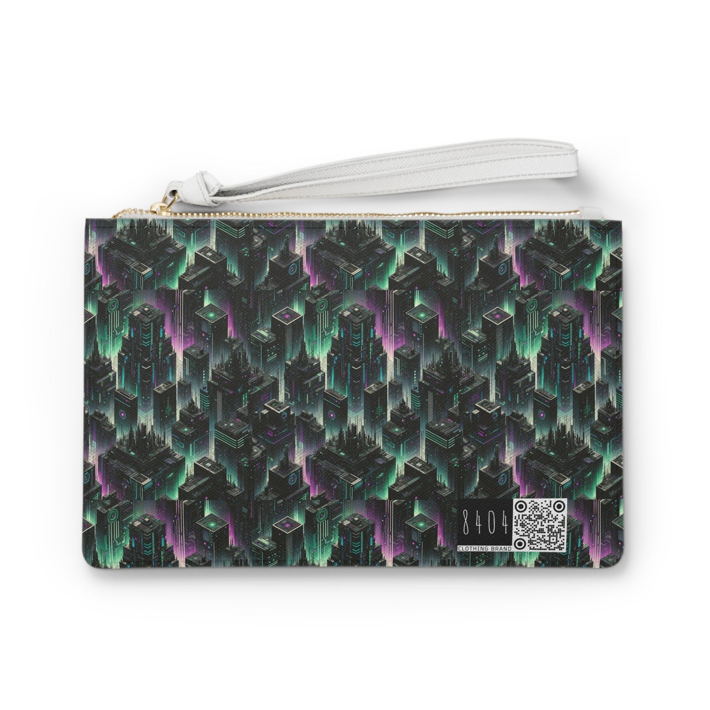Tech Noir Aesthetics Tech-Forward Urban Dystopia Clutch Bag - 8404 Design-44