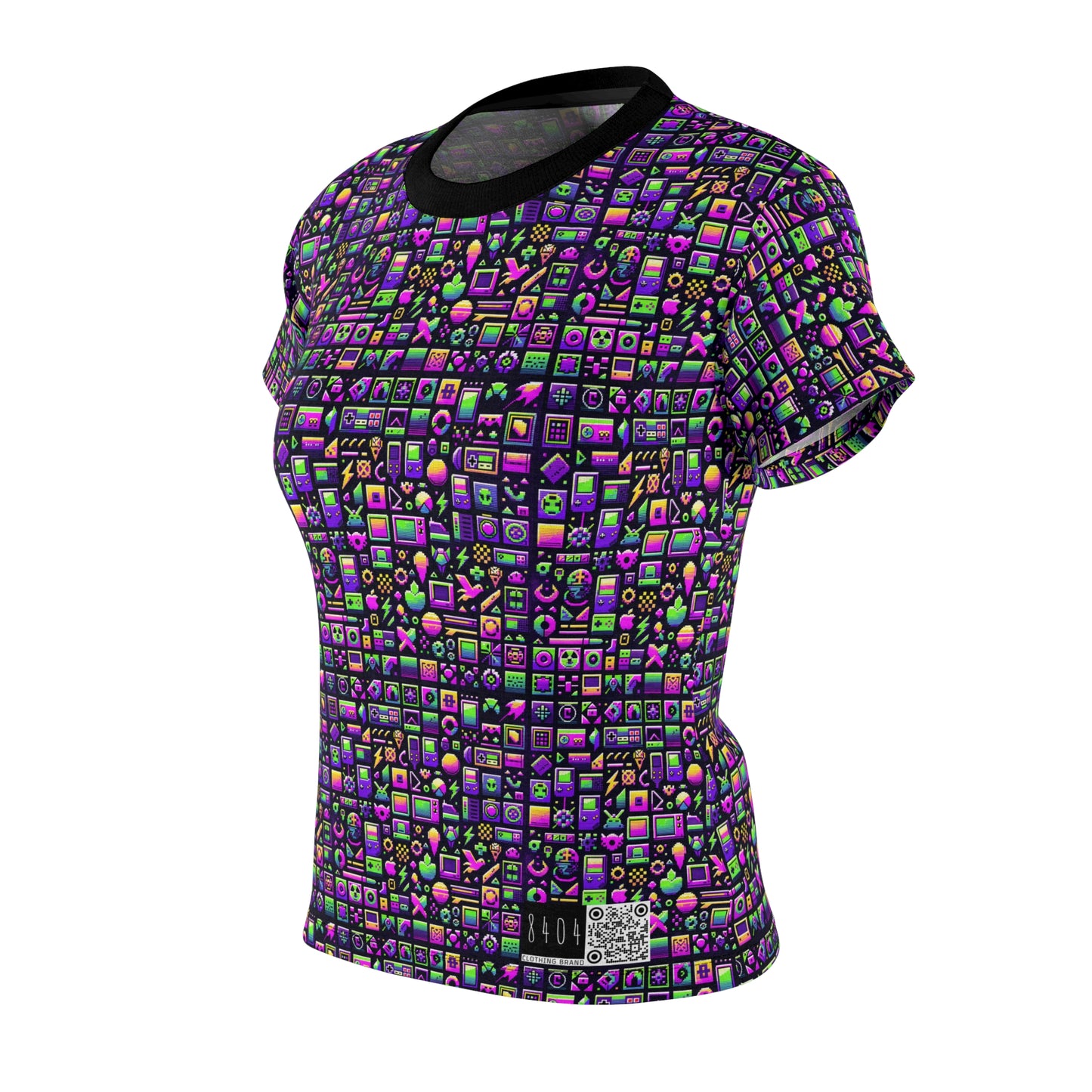 Digital Nostalgia Remix Modern Vintage Fusion Women's Cut & Sew Tee - 8404 Design-49