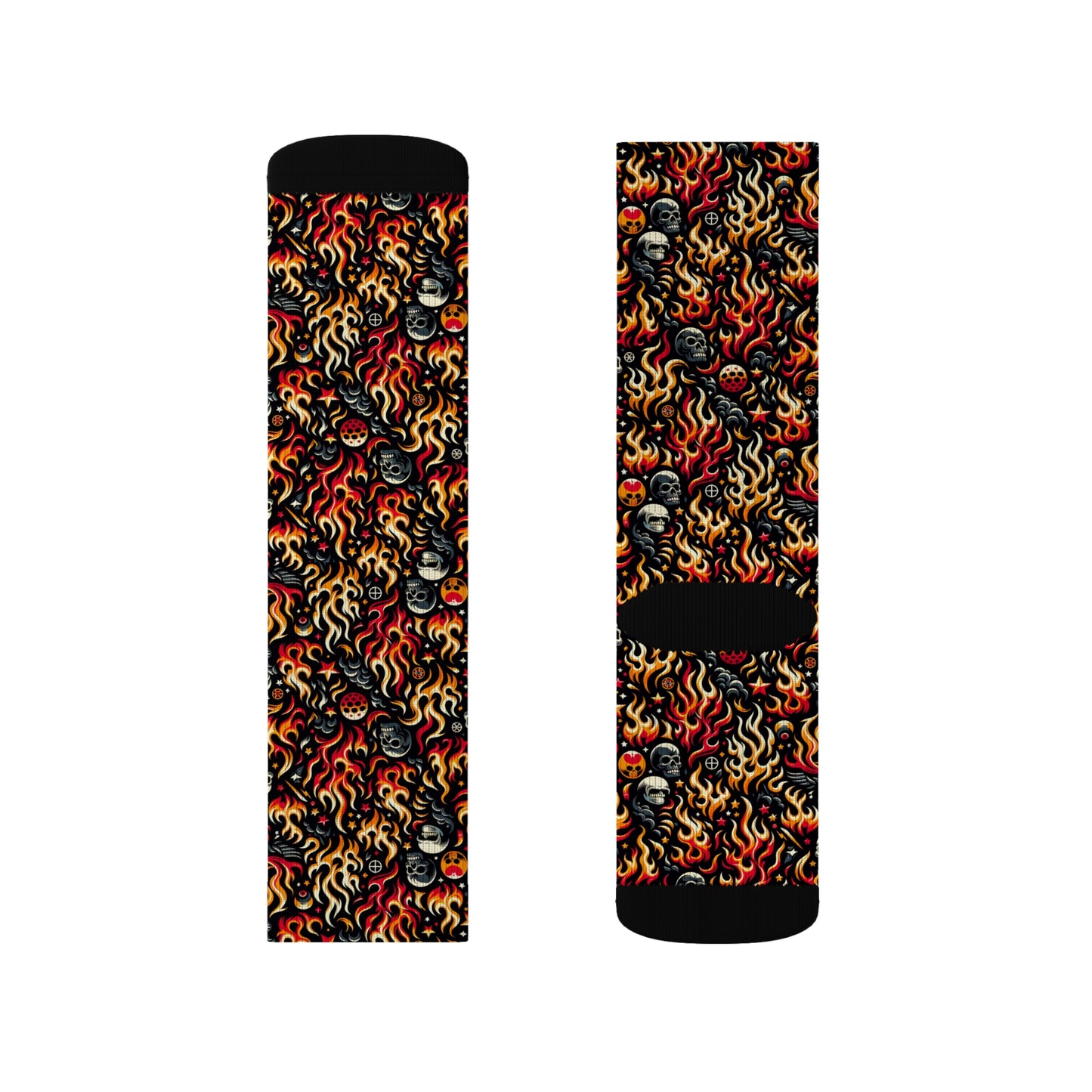 Flame Graphics Maximalist Streetwear Sublimation Socks - 8404 Design-76