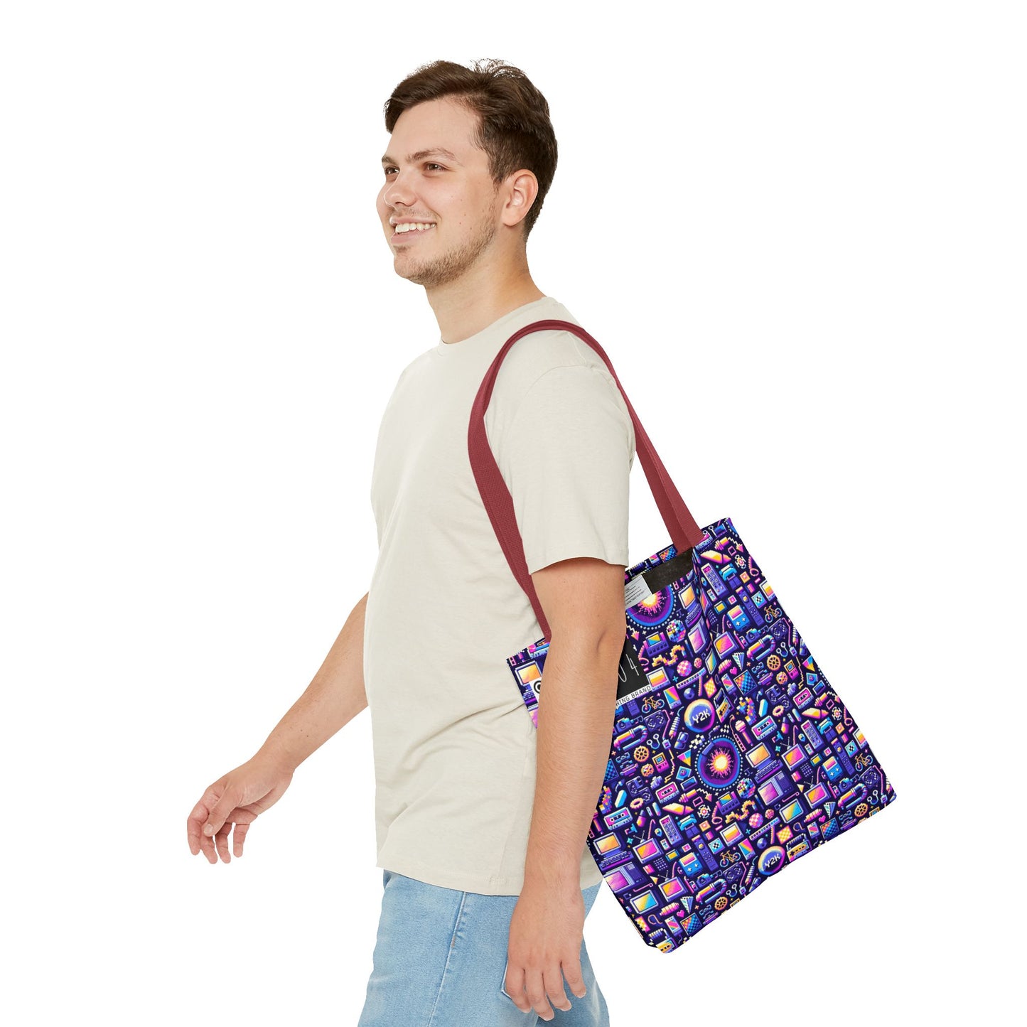 Digital Nostalgia Modern Retro Fusion Tote Bag - 8404 Design-64