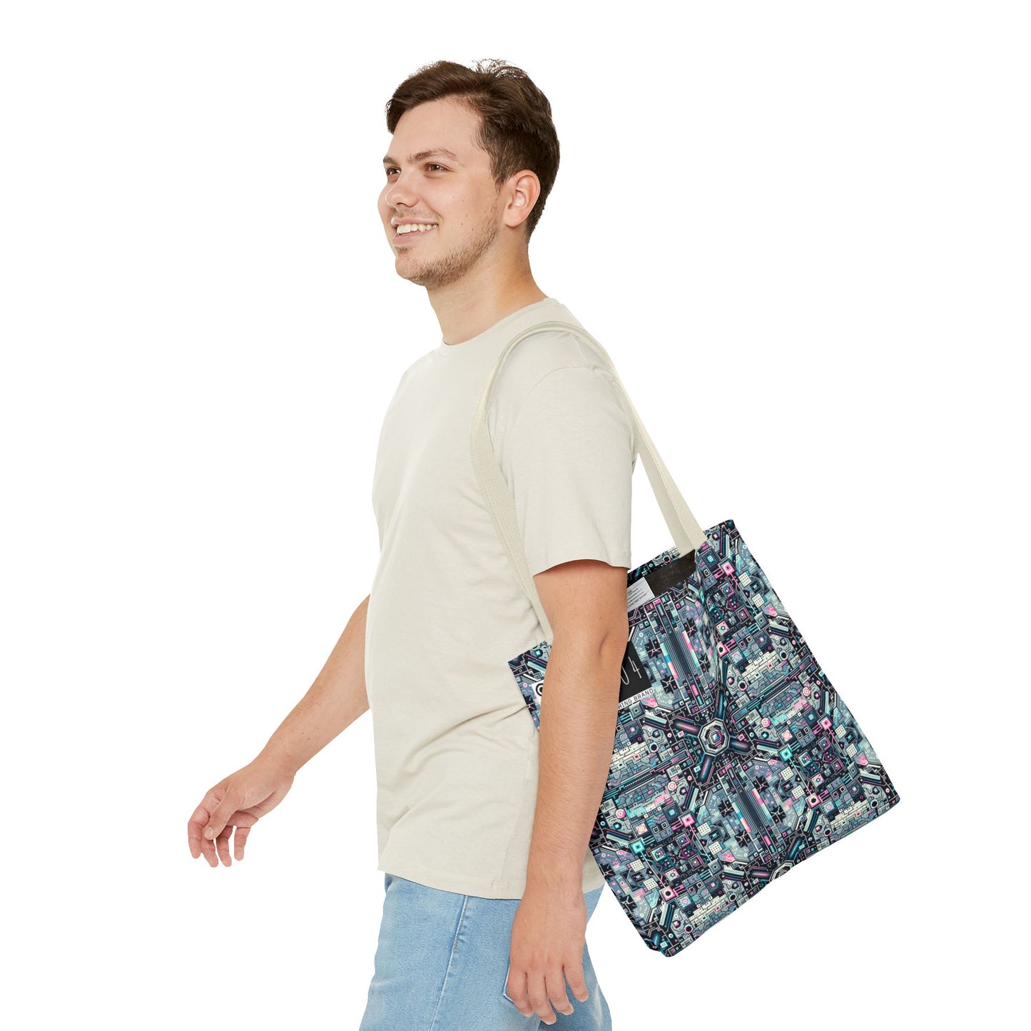 Digital Renaissance Tech-Forward Maximalism Tote Bag - 8404 Design-44