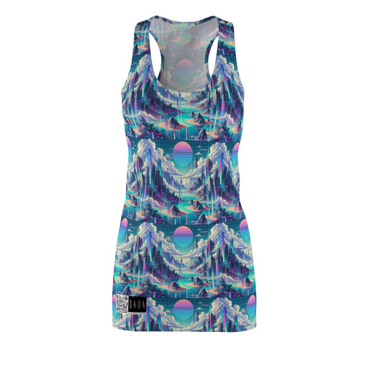 Digital Dreamscapes Digitally-Inspired Streetwear With a Dreamy, Surreal Twist Women's Cut & Sew Racerback Dress - 8404 Design-53