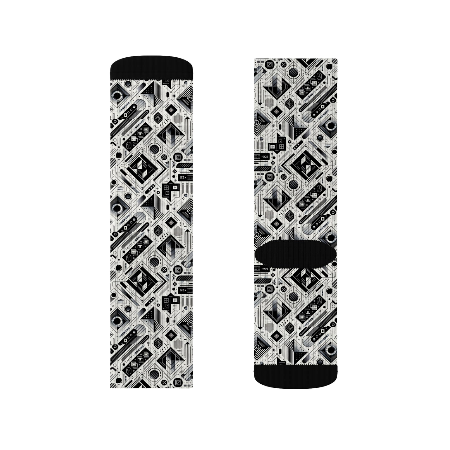 Tech Minimalism Minimalist Tech Sublimation Socks - 8404 Design-72