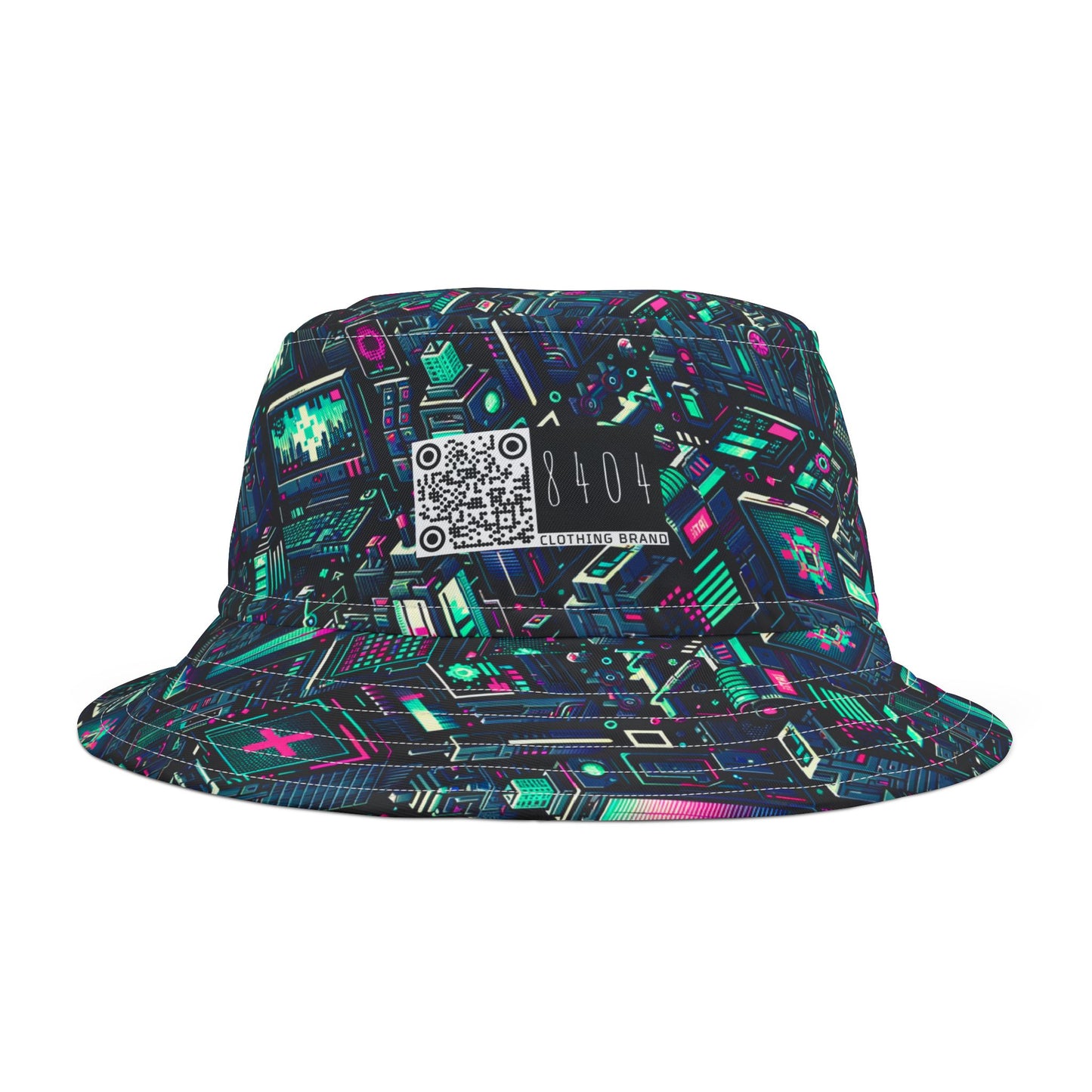 Digital Rebellion Tech-Inspired Streetwear Bucket Hat - 8404 Design-58