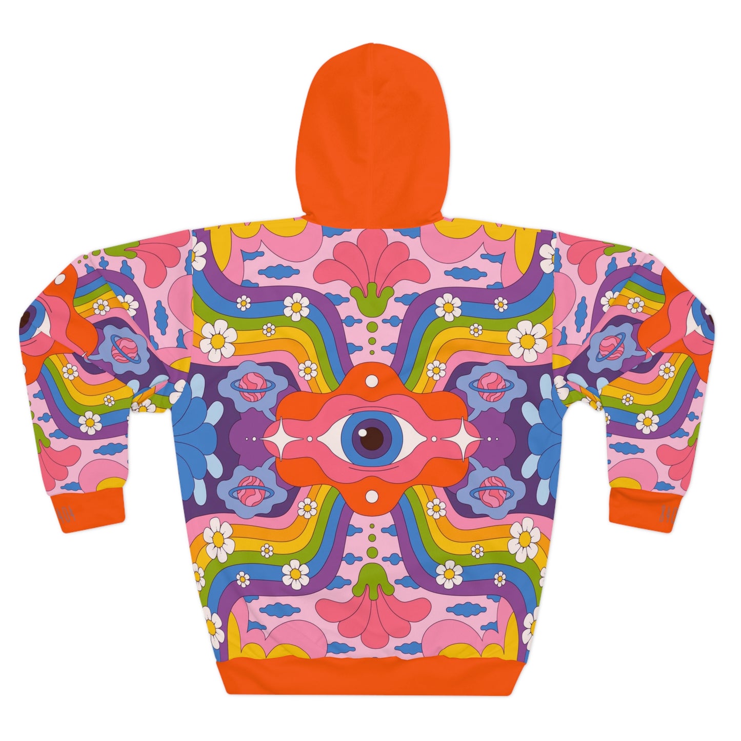 8404's Unisex Adult "the Eye of Trance in Orange" Fashion Pullover Hoodie