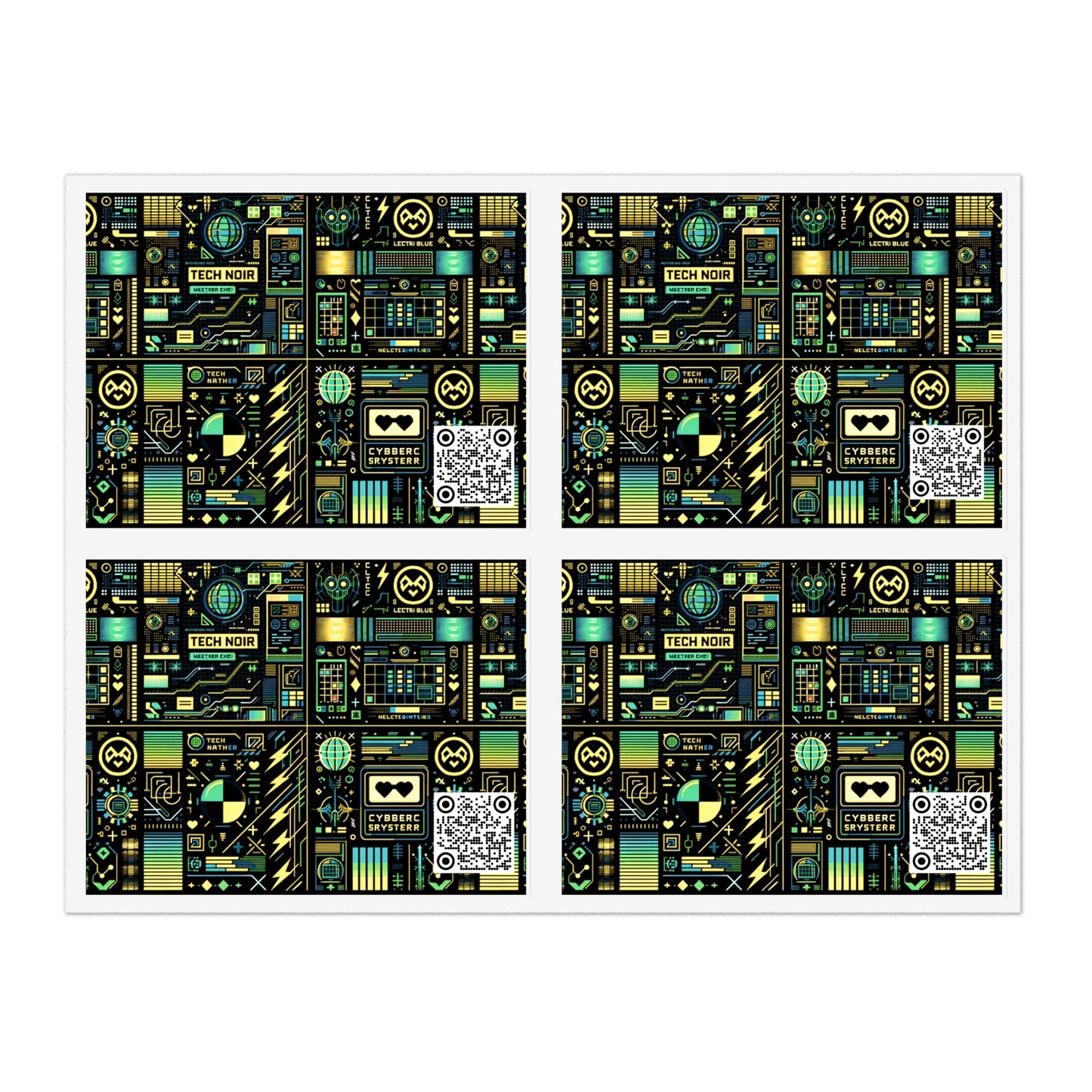 Digital Dystopia Tech Noir Sticker Sheets - 8404 Design-57