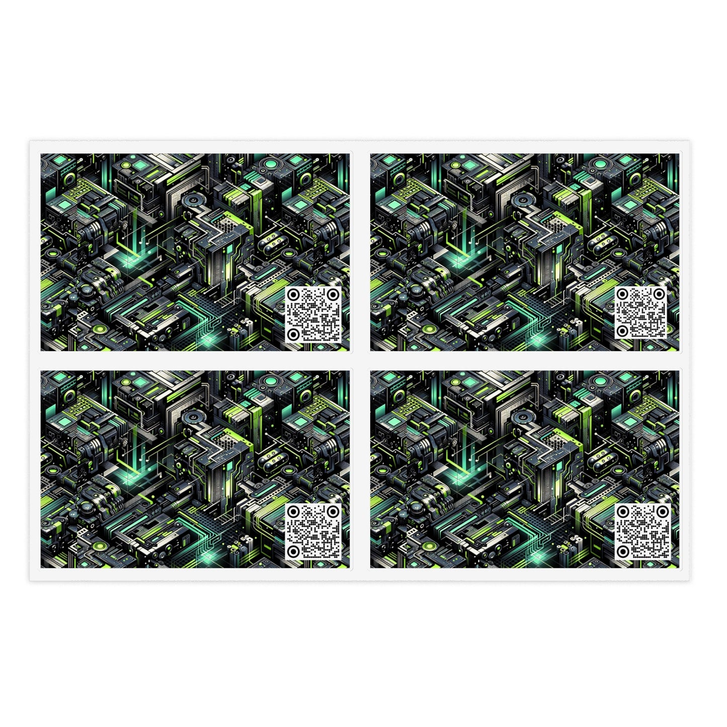 Tech-Infused Graphics Tech-Forward Streetwear Sticker Sheets - 8404 Design-47