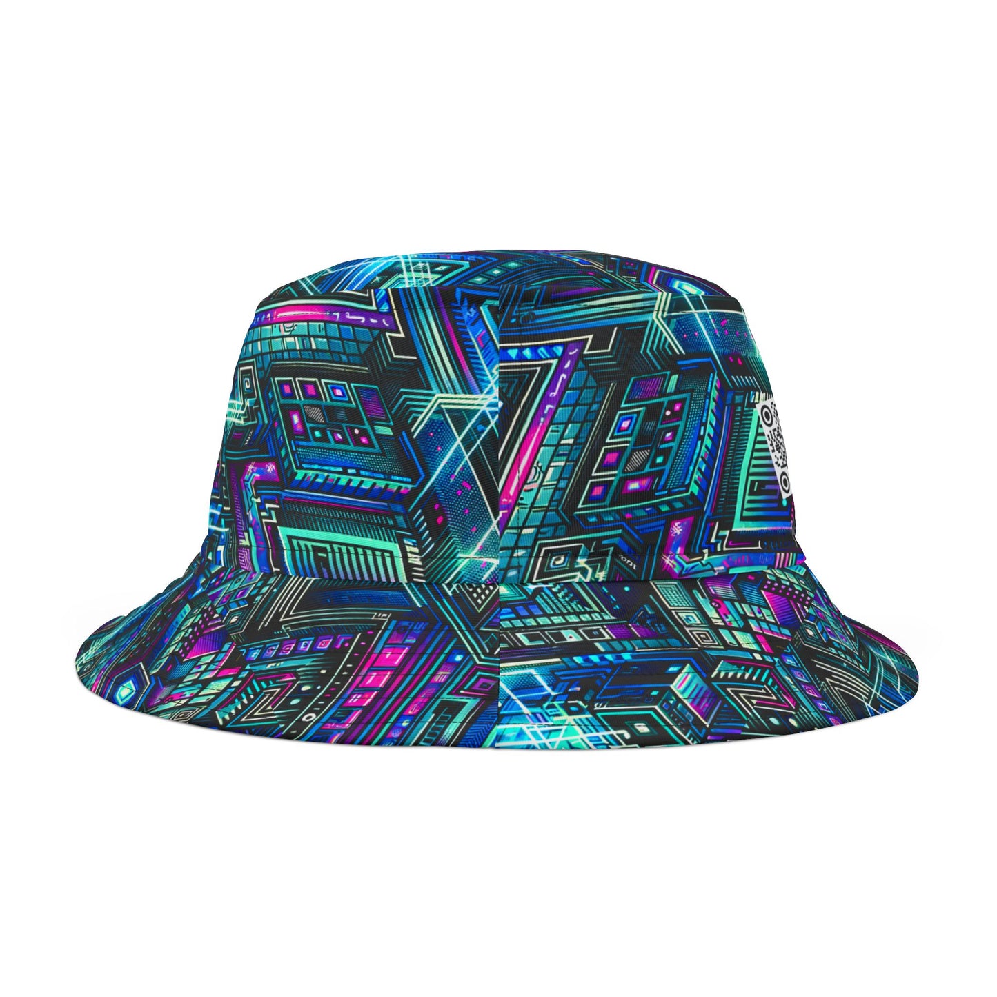 Digital Dreamland Futuristic Tech Aesthetic Bucket Hat - 8404 Design-42