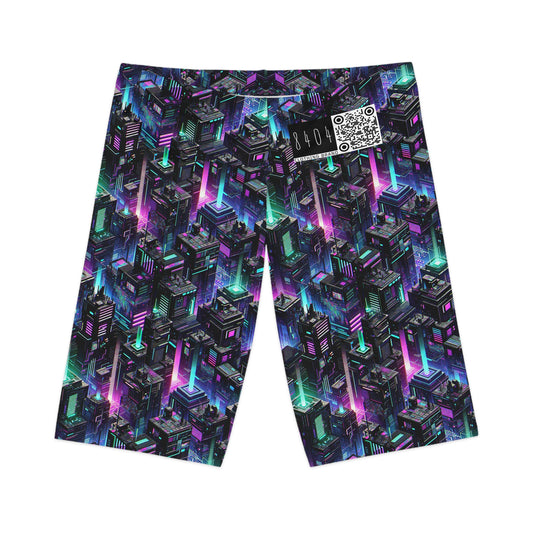 Tech Noir Graphics Futuristic Tech Aesthetics Women's Bike Shorts - 8404 Design-55