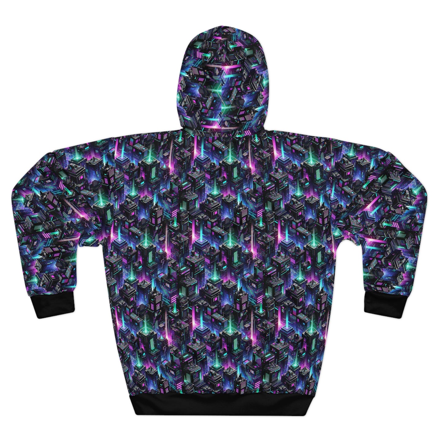 Tech Noir Graphics Futuristic Tech Aesthetics Pullover Hoodie - 8404 Design-55