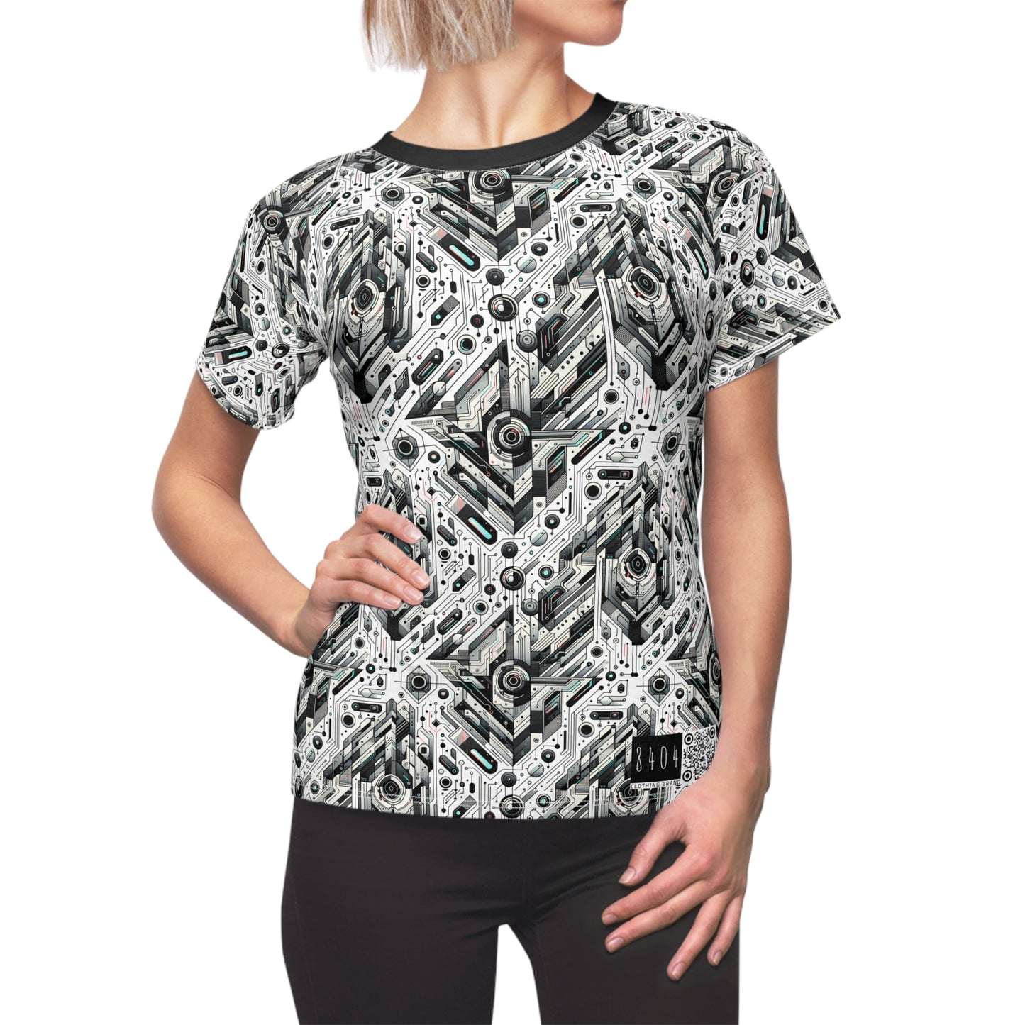 Tech-Infused Streetwear Tech-Forward Minimalism Women's Cut & Sew Tee - 8404 Design-51