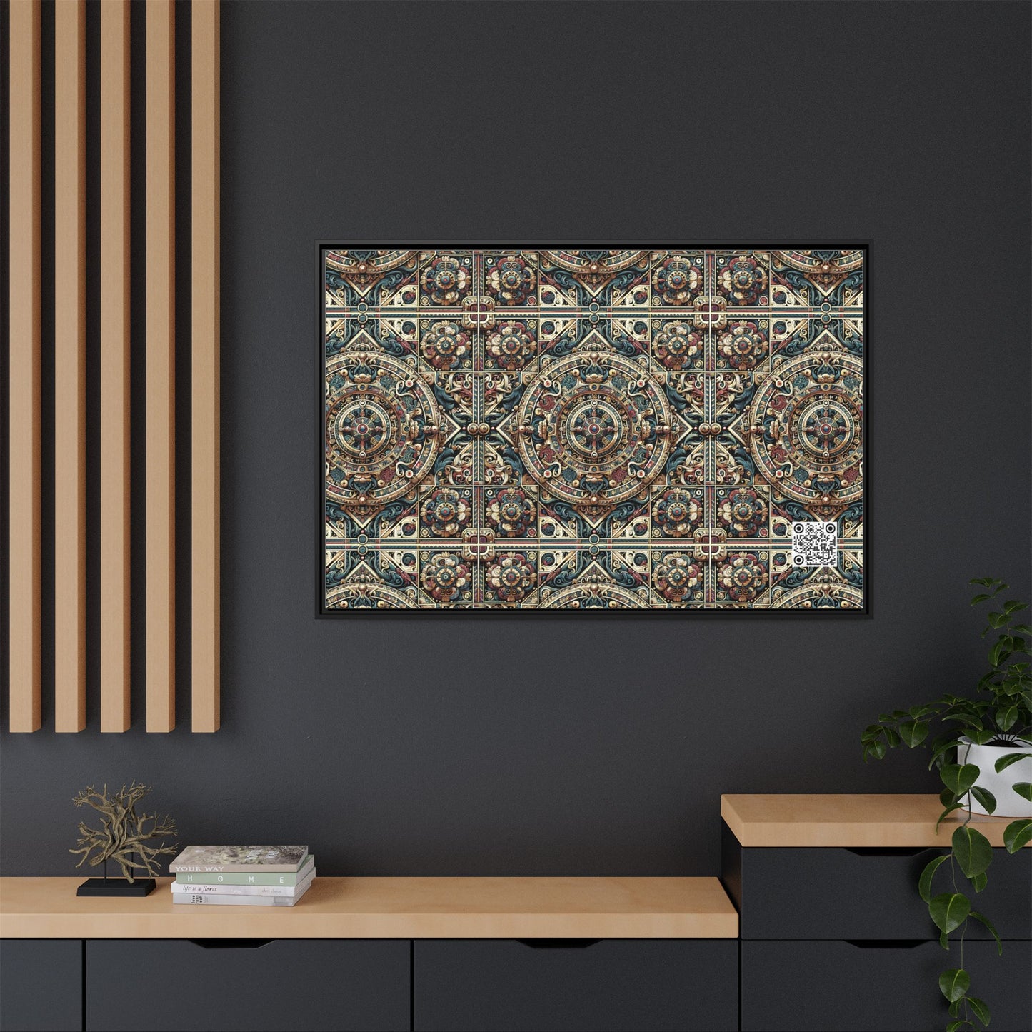 Urban Renaissance Historical Fusion With Street Edge Matte Canvas, Framed (multi-Color) - 8404 Design-57 A