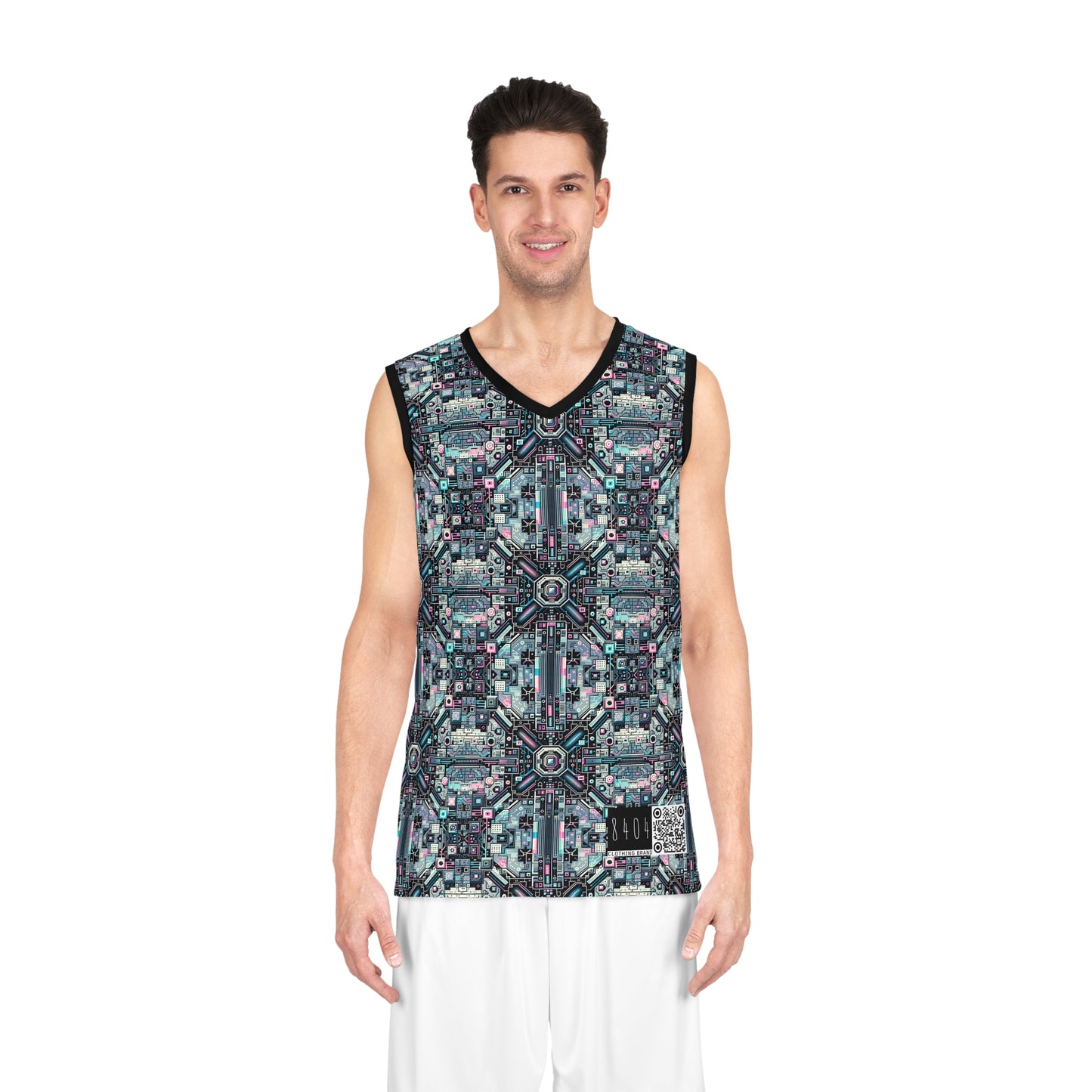 Digital Renaissance Tech-Forward Maximalism Basketball Jersey - 8404 Design-44
