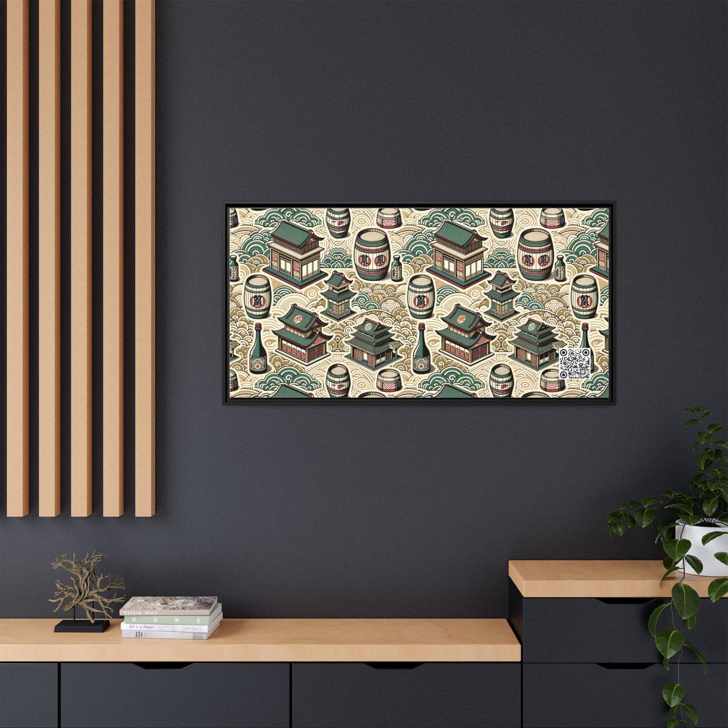 Cultural Artisanal Fusion Contemporary Cultural Elegance Matte Canvas, Framed (multi-Color) - 8404 Design-68 B
