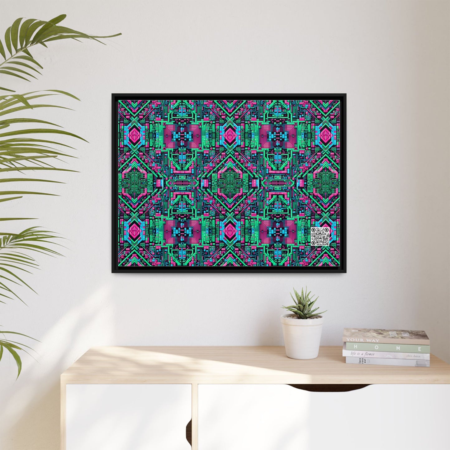 Digital Glitch Vibes Tech-Inspired Streetwear Matte Canvas, Framed (multi-Color) - 8404 Design-71 A