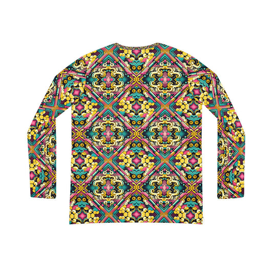 Neon Pop Art Revival Pop Culture Retro Women's Long Sleeve V-Neck Shirt - 8404 Design-59