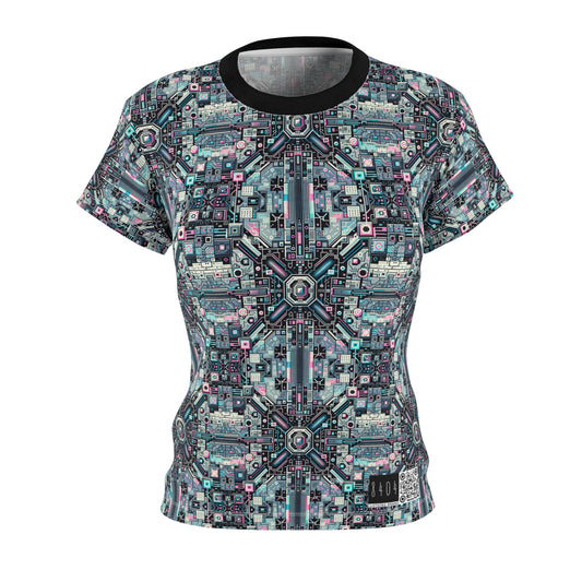 Digital Renaissance Tech-Forward Maximalism Women's Cut & Sew Tee - 8404 Design-44