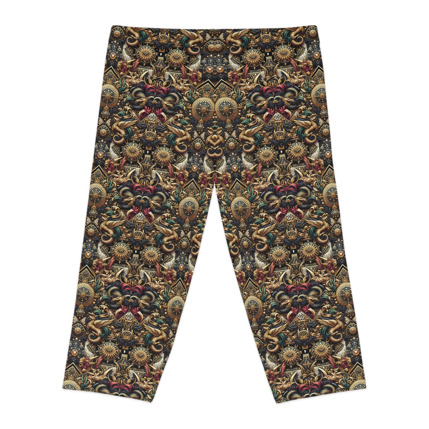 Digital Renaissance Luxurious Streetwear Inspired By Classical Art With a Modern Twist Women's Capri Leggings - 8404 Design-76