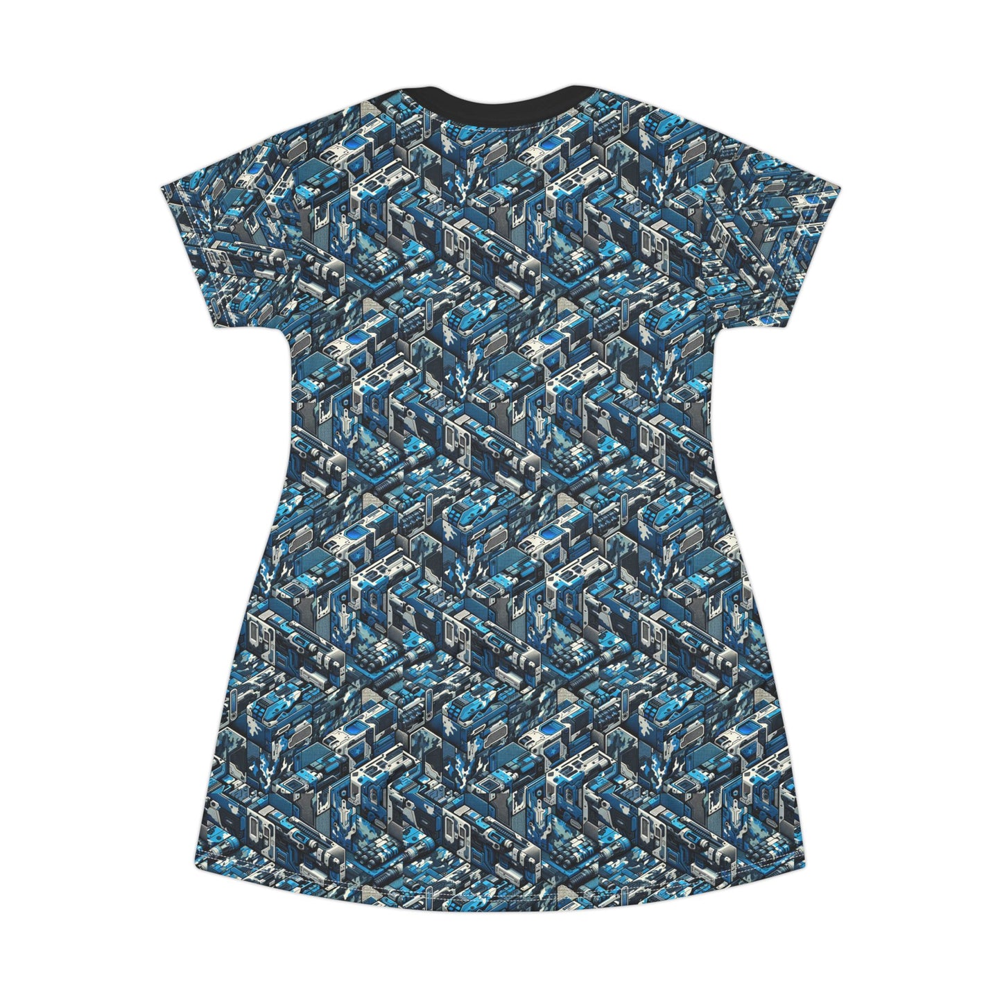 Tech Urban Camo Tech-Forward Streetwear With a Futuristic Military Edge T-Shirt Dress - 8404 Design-51