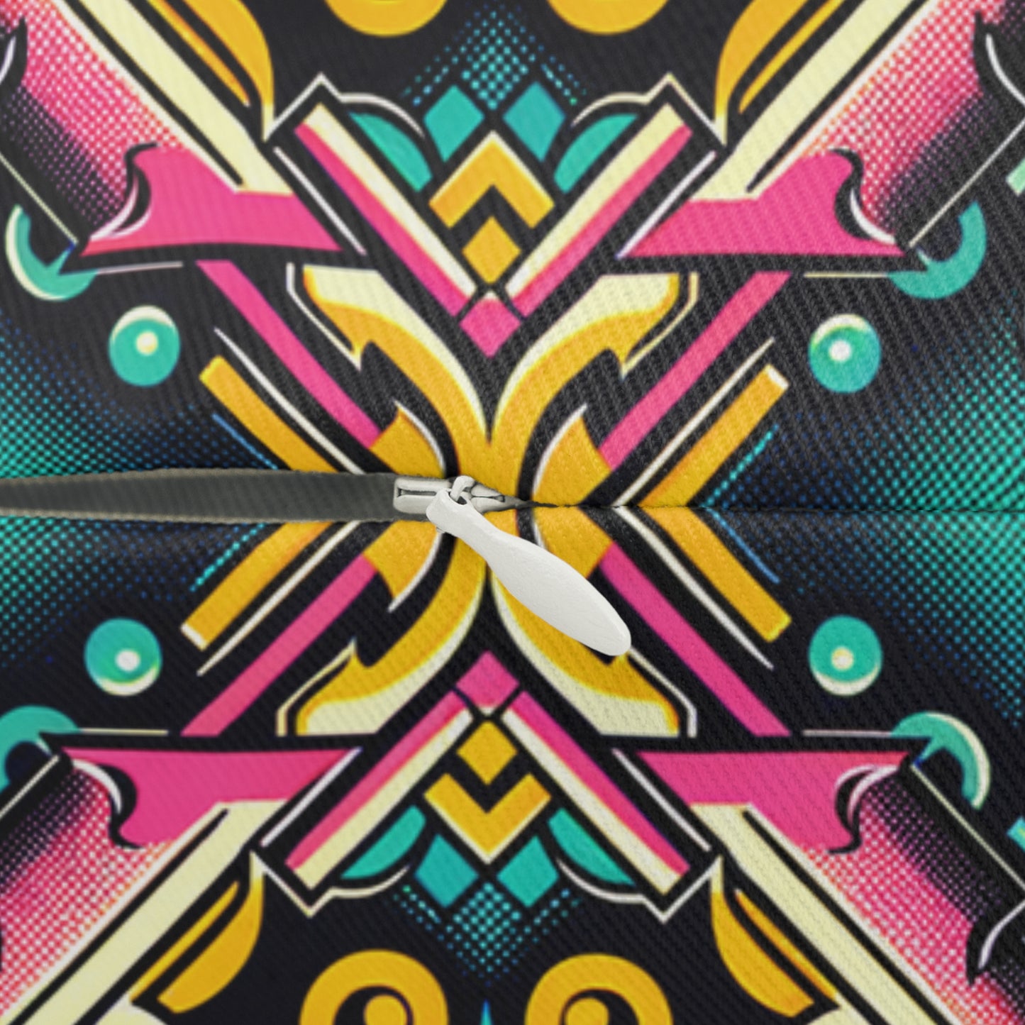 Neon Pop Art Revival Pop Culture Retro Spun Polyester Lumbar Pillow - 8404 Design-59 B