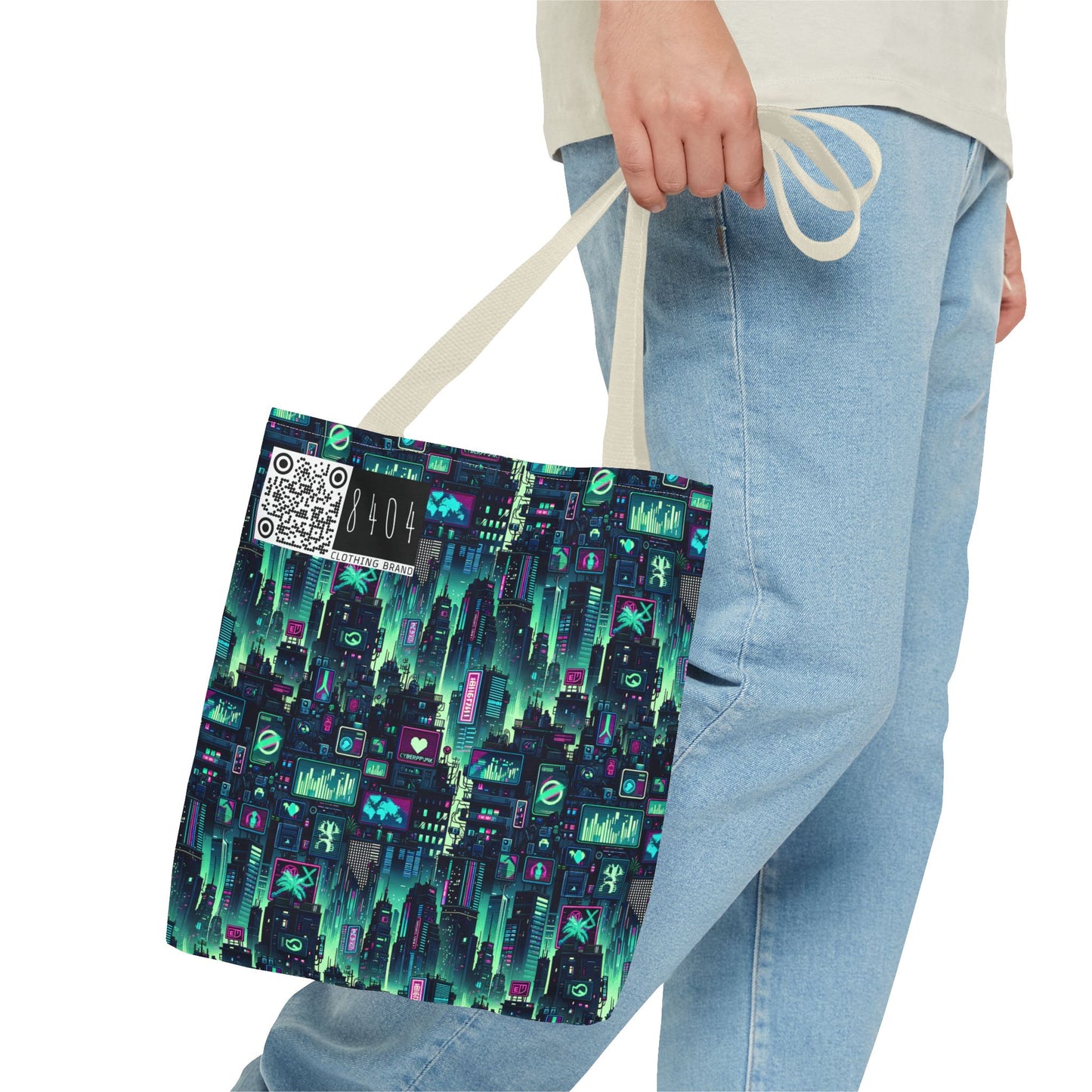 Tech Noir Graphics Futuristic Cyberpunk Tote Bag - 8404 Design-52