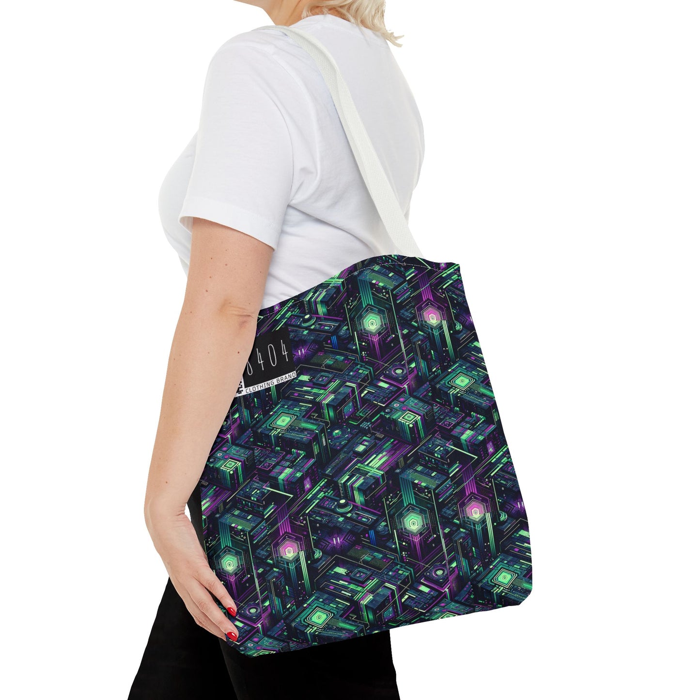 Tech Noir Aesthetics Tech-Forward Urban Dystopia Tote Bag - 8404 Design-43