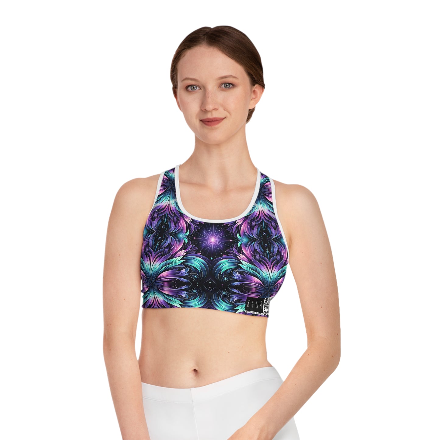 Iridescent Dream Futuristic Tech Sports Bra - 8404 Design-60