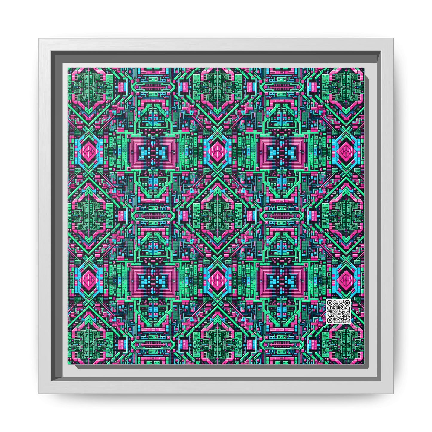 Digital Glitch Vibes Tech-Inspired Streetwear Matte Canvas, Framed (multi-Color) - 8404 Design-71 B