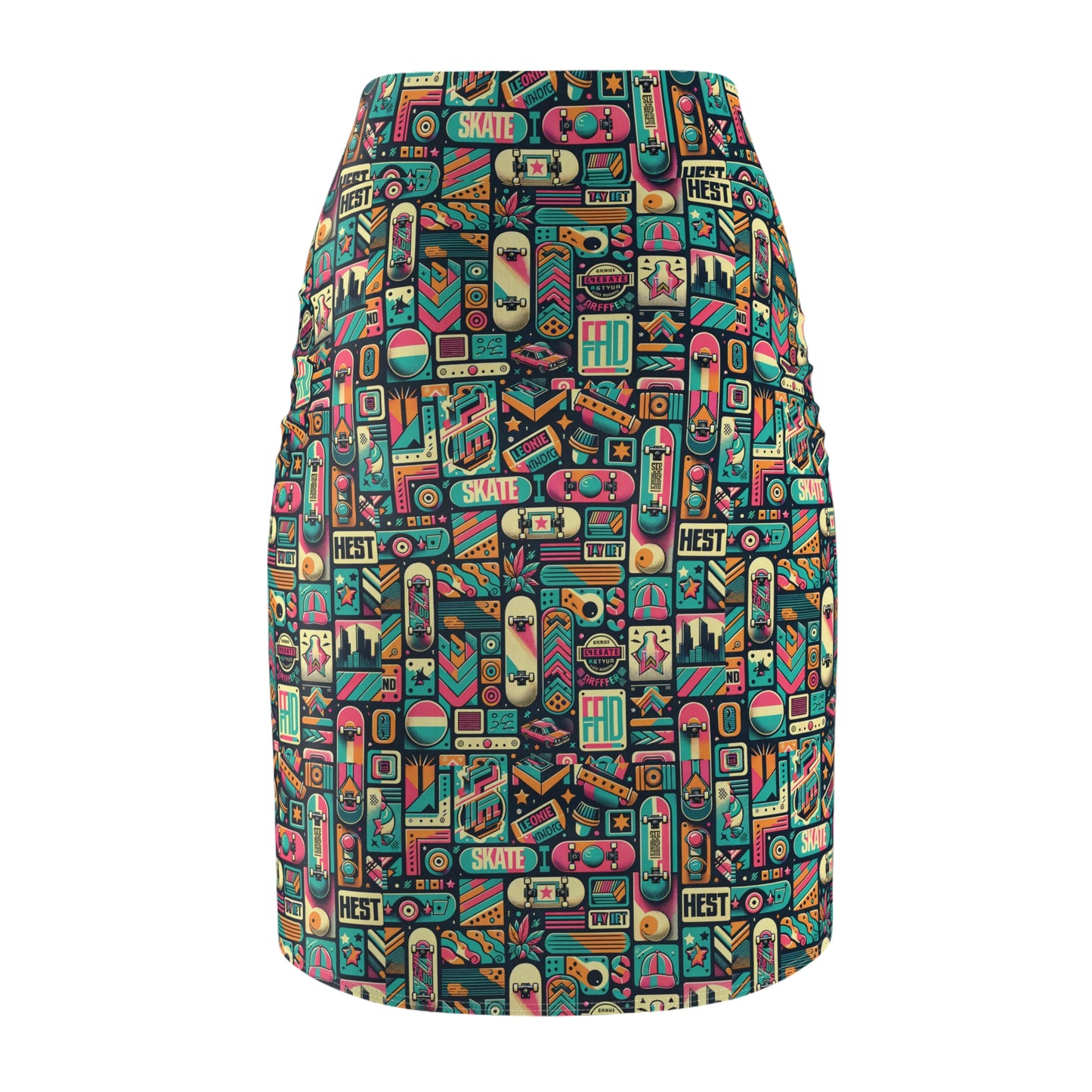 Skate Culture Revival Urban Retro Cool Women's Pencil Skirt - 8404 Design-61