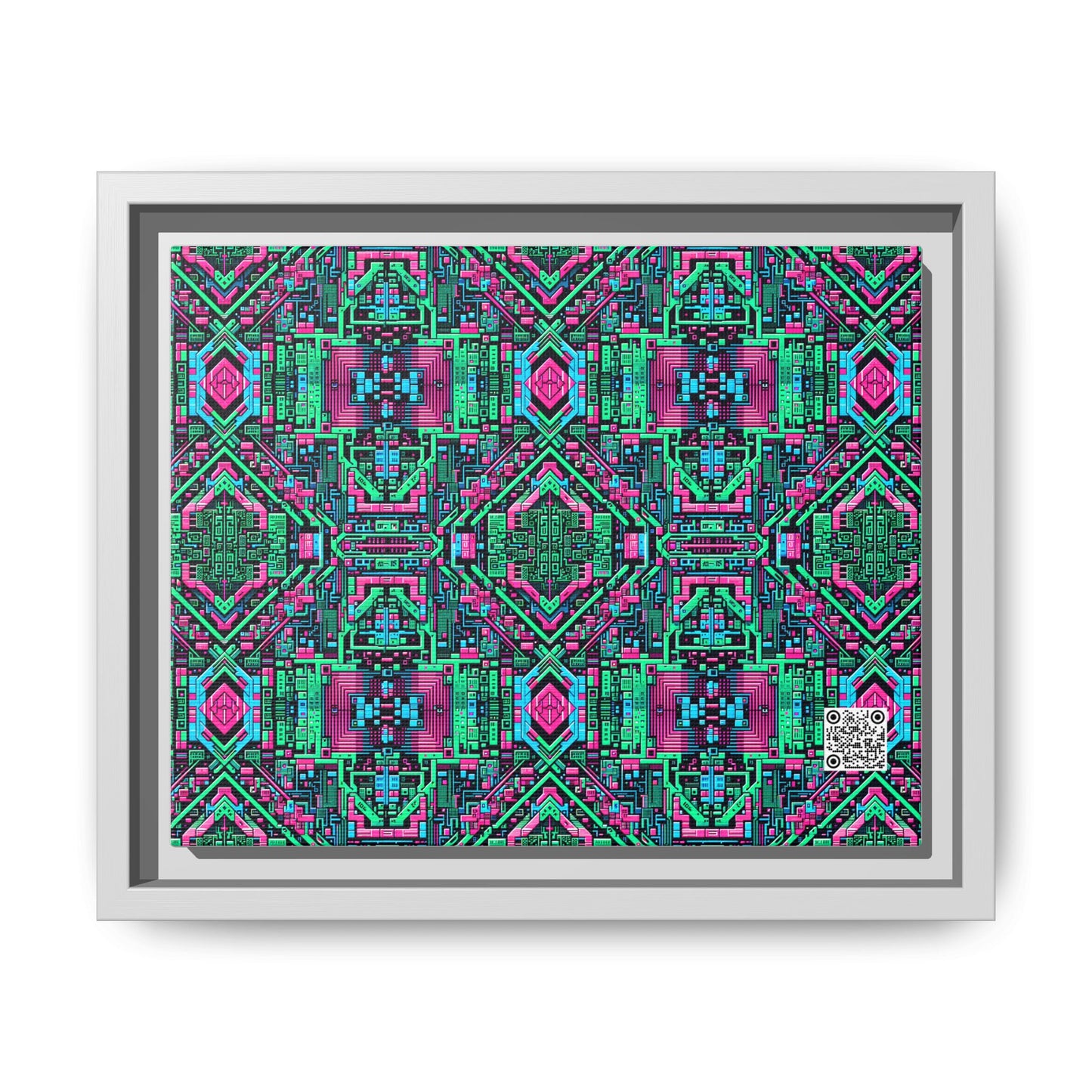 Digital Glitch Vibes Tech-Inspired Streetwear Matte Canvas, Framed (multi-Color) - 8404 Design-71 B