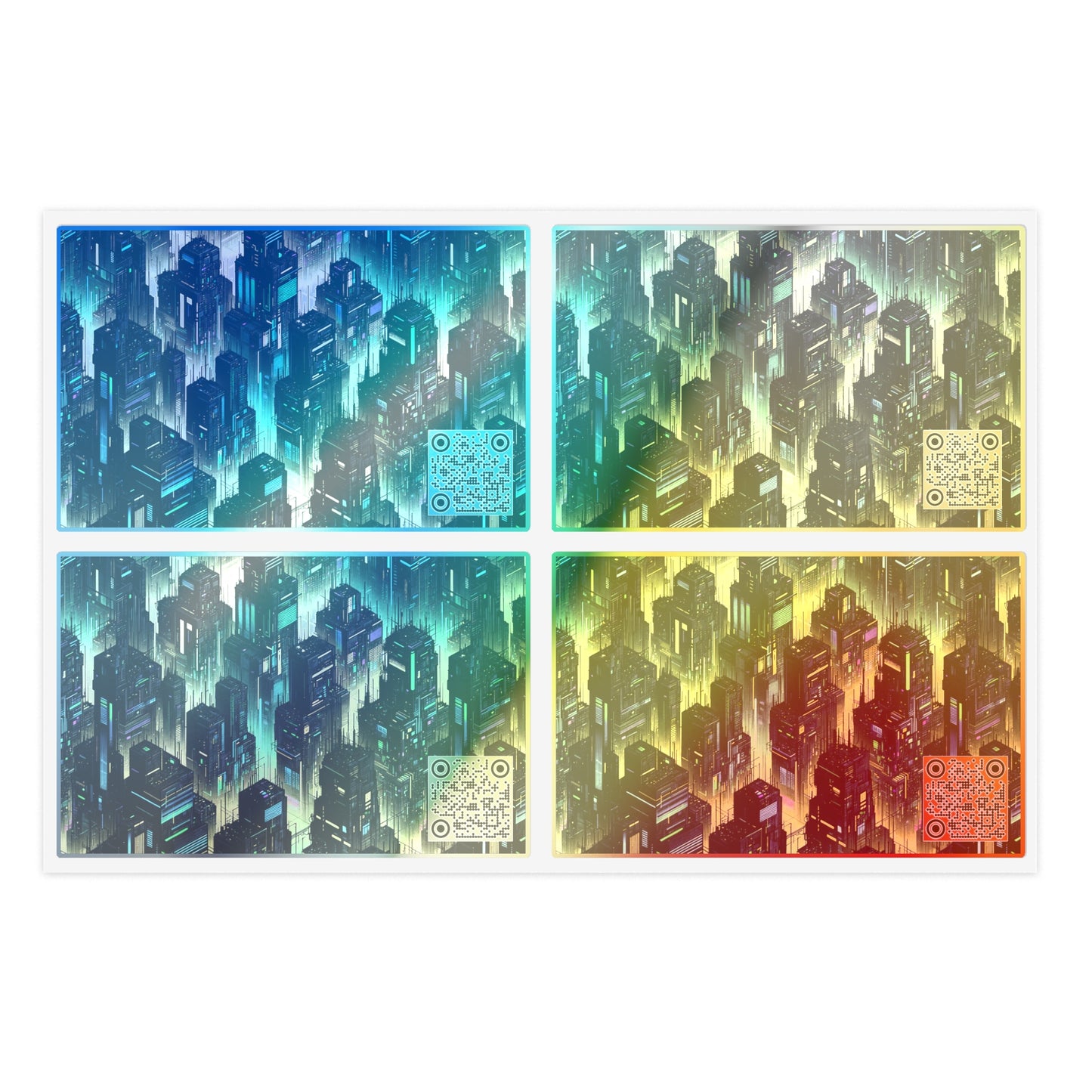 Tech Noir Aesthetics Tech-Forward Urban Dystopia Sticker Sheets - 8404 Design-68