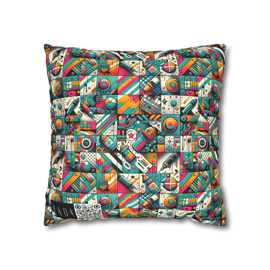 Graffiti Fusion Modern Street Art Fusion Faux Suede Square Pillowcase - 8404 Design-58